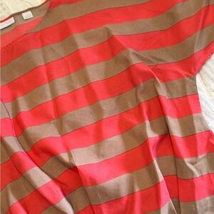 Liz Claiborne Orange and Tan Striped Blouse - Small